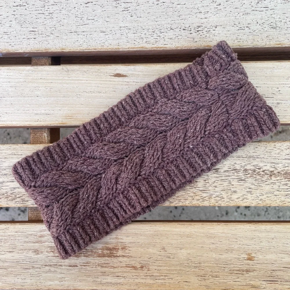 Roots Canada Chunky Stretch Knit Purple Winter Headband